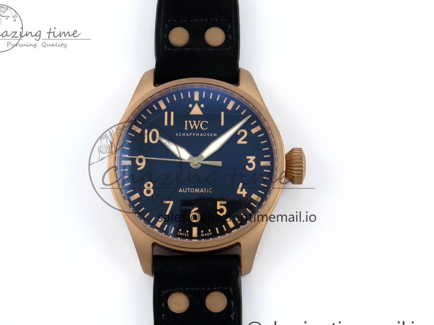 MIROTIME 0410 Affordable Big Pilot IW329703 M+F 1:1 Best Edition Black Dial on Black Nylon Strap MY 7004